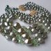 Vintage Necklace Four Strand Silver Green