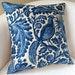 Decorative Throw Pillow Cover Indigo Blue Pillow Peacock 18x18 Inch Cushion Accent Throw