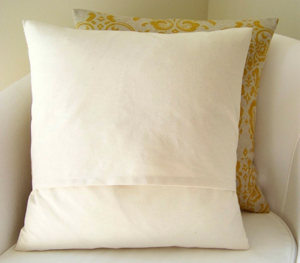 Decorative Pillow Cover Yellow on Linen Color Accent Pillow