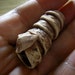 1 Primitive Tribal Dread Bead/ hair bead/ faux bone carving/ twirled up tubes/ unisex/ polymer/