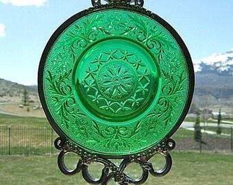 Rain Forest - Antique Sherbet Underplate Upcycled into a Windchime