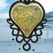 My Smoldering Heart - Depression Glass Heart Dish - Upcycled into a Chime