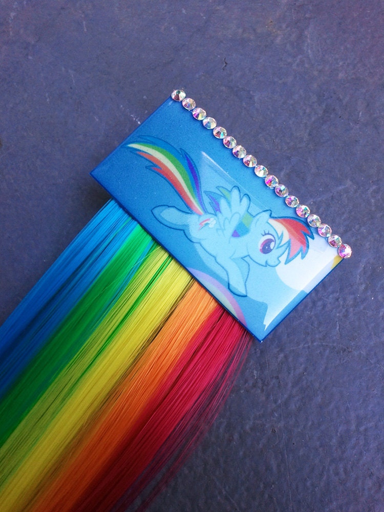 My Little Pony inspired Rainbow Dash Hair Extension Clip with