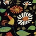 SALE-Sevenberry-Pretty Bird Singing in Garden Black-Japaness-Half Yard-EK-QS34501A
