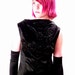 Bombshell Black Satin Beaded Wiggle Dress 1960s Size M/L