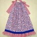 Girls Size Fits 5 to 6 Red White Blue Flower Boutique Pillowcase Dress