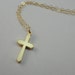 Small Matte Gold Cross Necklace