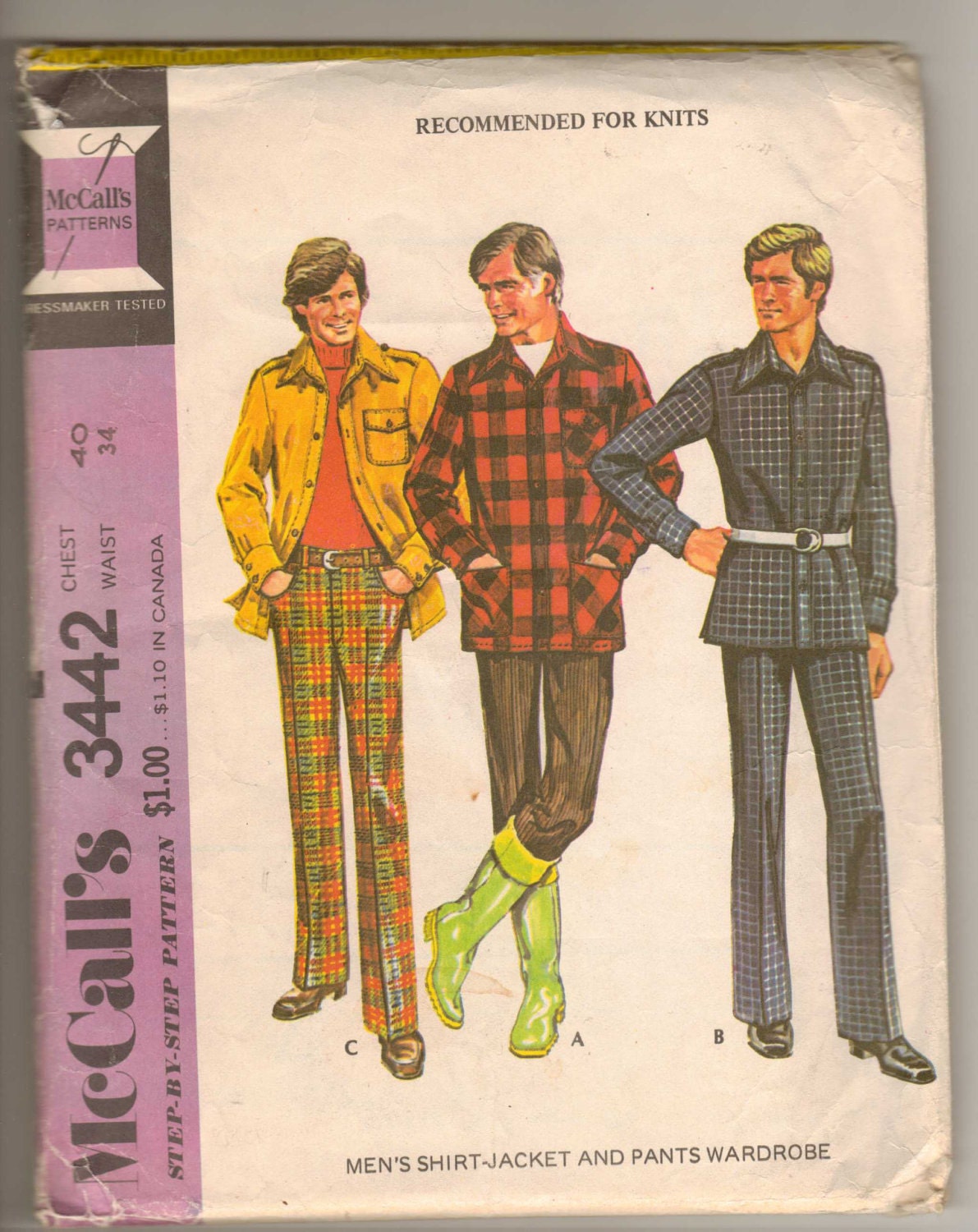 McCalls 1972 Pattern 3442 for Men's Shirt Style by brownmouse60
