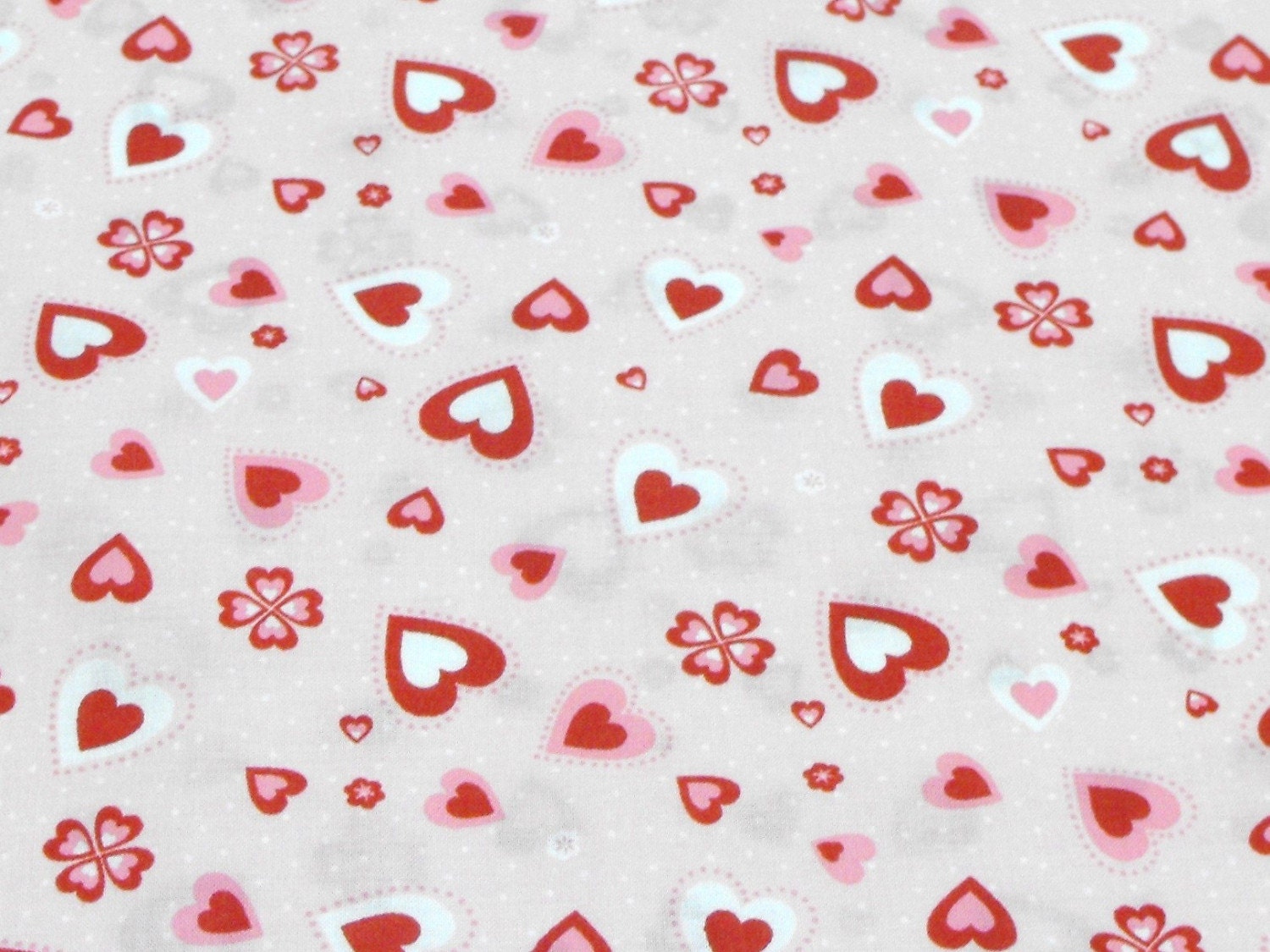 Valentine's Day Fabric Pink w/white dots Red White Pink