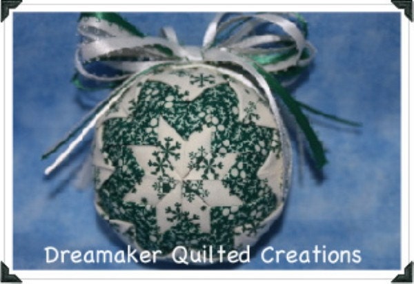 Handmade Green Snowflakes Quilted Ornament