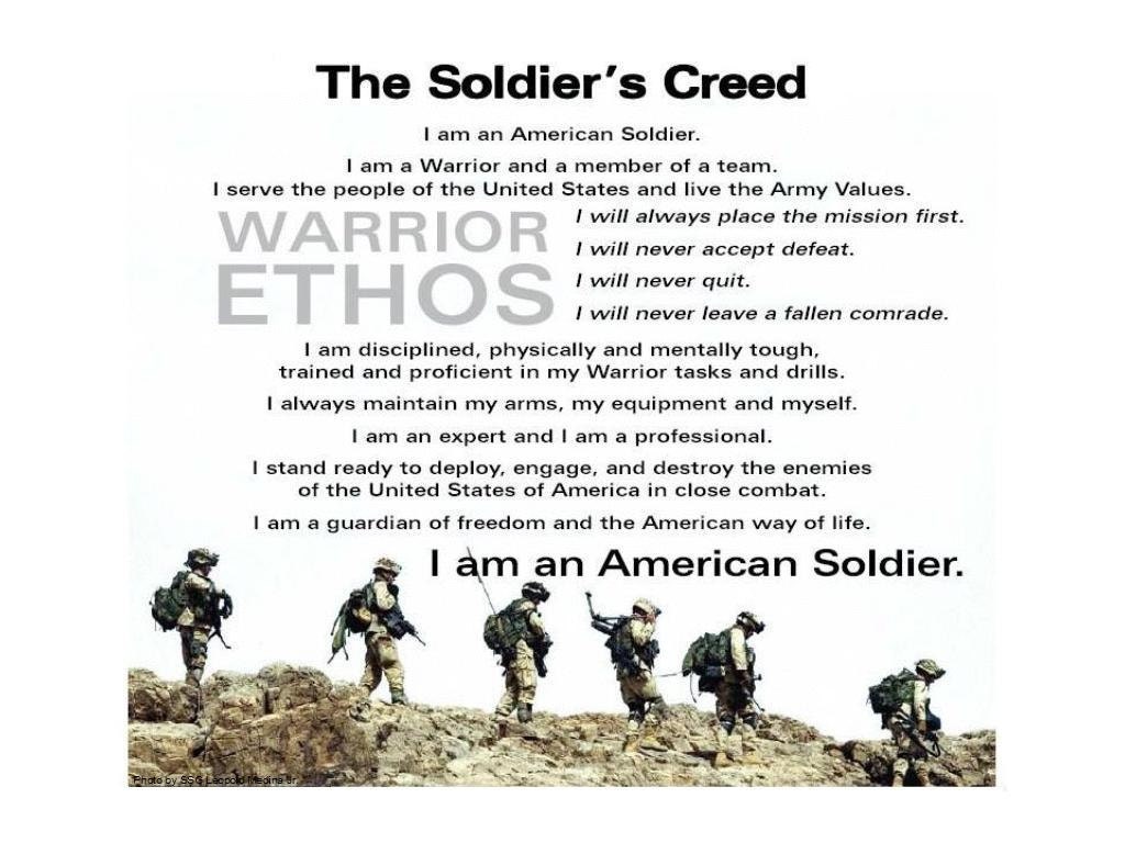 SOLDIER CREED Print Military Army Navy Marines Air