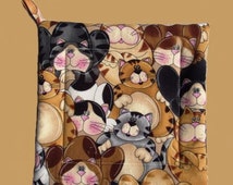 HUGANE Floral Black Cat Pot Holders - Heat Resistant Kitchen Mitts, Wildflower Botanical Design, Gift For Cat Lovers - View #5