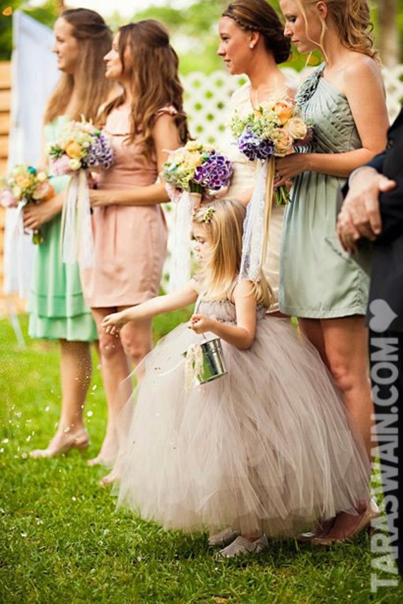 The Grey Dress Flower Girl Dress Tutu Dress Sizes 5 thru