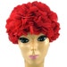 Red Head - Vintage Red and White Polka Dot Petal Turban, Decorated with Layers of Dotted Swiss Fabric
