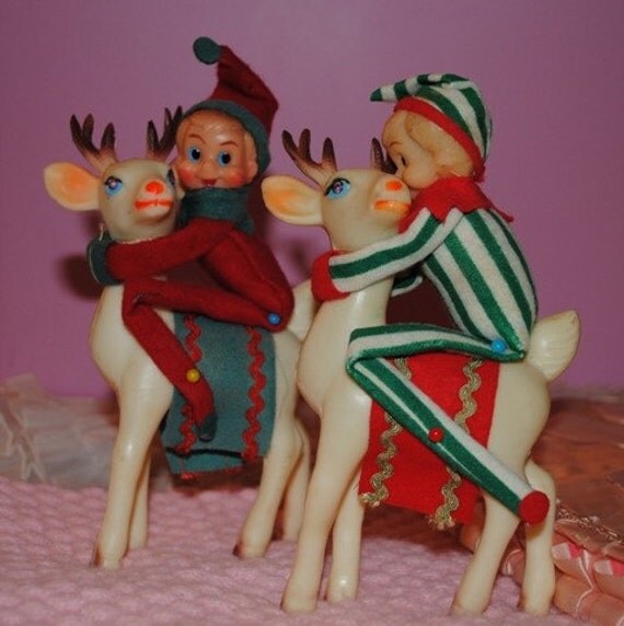 Pixies Elves Plastic Reindeer & Ornaments oh my HUGE LOT