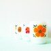 Milkglass Coffee Mugs with Bright Floral Print