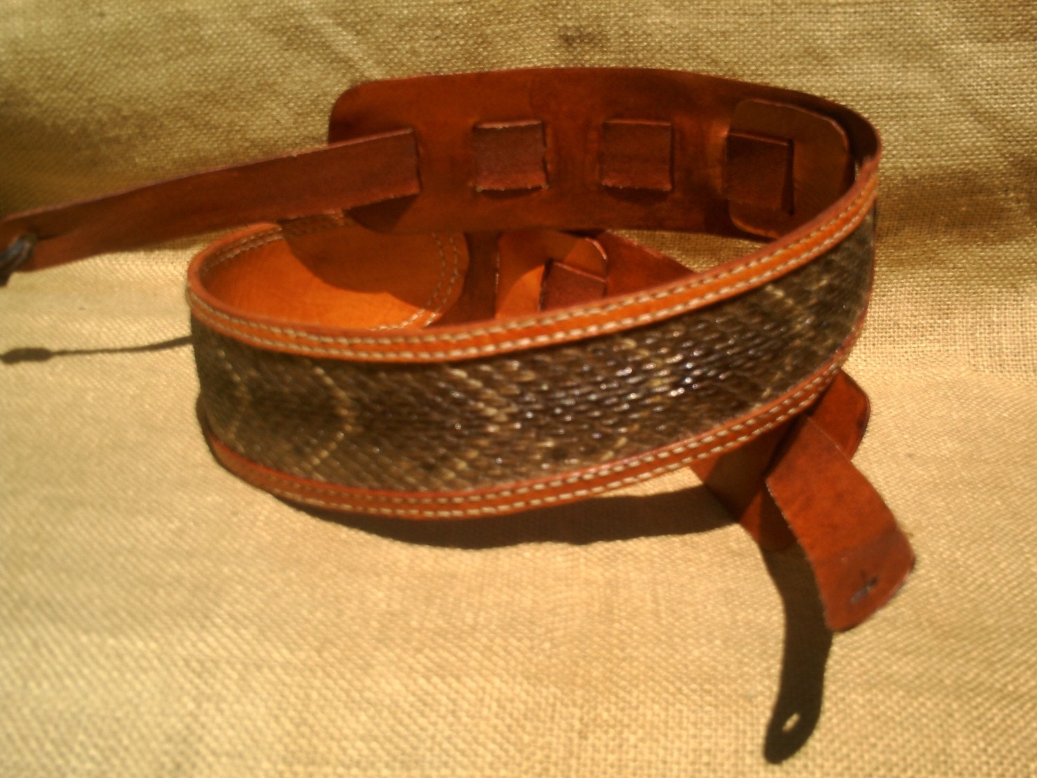 GENUINE DIAMONDBACK RATTLESNAKE Guitar Strap