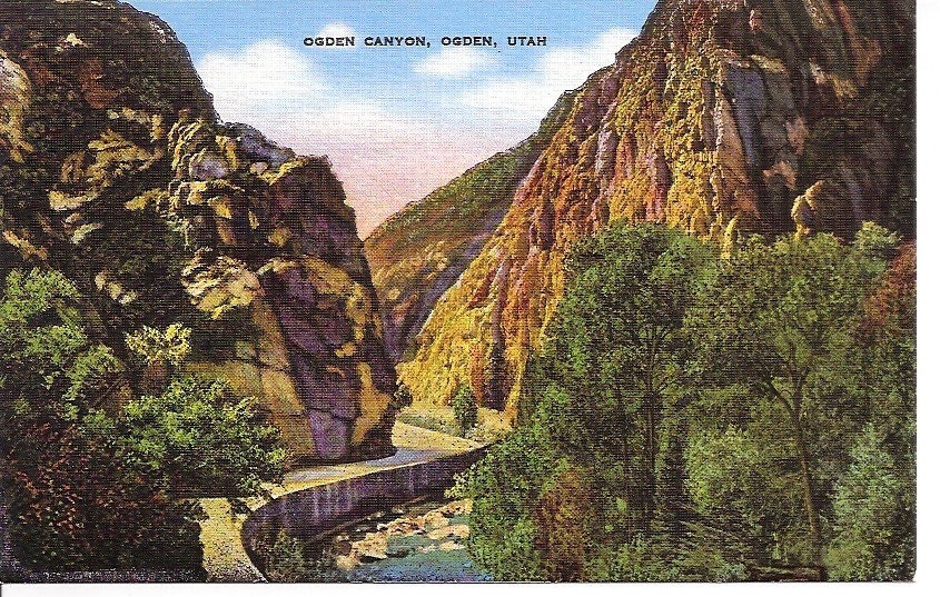 Vintage Postcard Ogden Canyon Ogden Utah