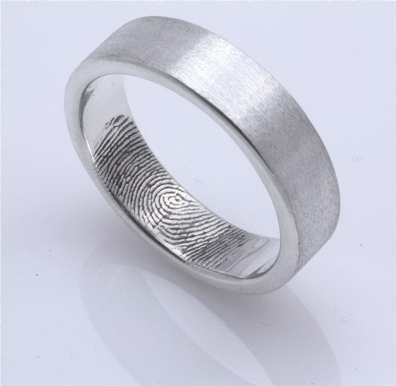 Fingerprint Wedding Band | Men's Fingerprint on Inside of ...