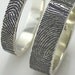 Custom sterling finger impression wedding/commitment band set of 2 with texture on OUTSIDE