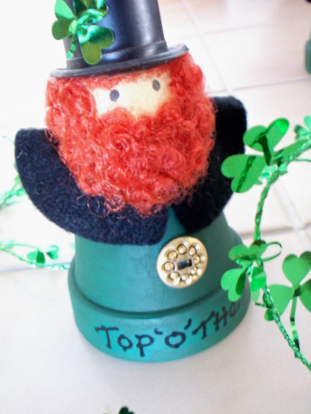 Top 'o' The Morning Lucky Leprechaun Clay Pot