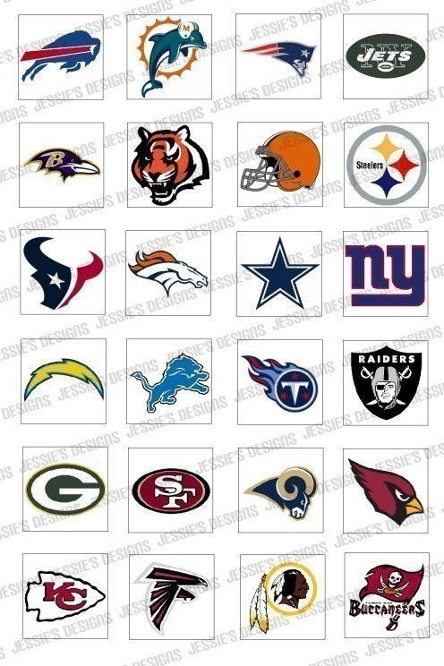 Nfl Teams 1 Inch Square Images Collage Sheet