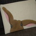 GOTS-Organic Cotton Hand Painted Bunny Clutch with Zipper Closure, Peek-a-Boo Bunny, Fully Lined, 5.5 x 8 inches