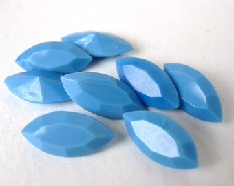 Vintage Glass Rhinestone Sky Blue Navette Jewel 15x7mm rhs0234 (8)
