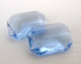 Vintage Rhinestone Glass Jewel Light Sapphire Octagon Transparent 18x13mm rhs0254 (2)