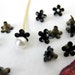 Bead Cap Flower Vintage Brass Black Enamel Finding 5mm vfd0098 (18)