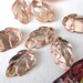 Vintage Glass Cabochon Pink Rosaline Leaves Flower Foiled 10x6mm gcb0302 (8)
