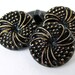 Vintage Buttons Glass Gold on Black Dot Swirl Czech 18mm but0144 (4)