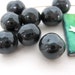 Vintage Bead Glass Pearls Jet Black Baroque Japan 10mm vgp0053 (8)