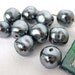 Vintage Bead Glass Pearls Steel Grey Baroque Japan 10mm vgp0243 (8)