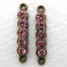Vintage Swarovski Pink Crystal Rhinestone Bead Drop Charm Connector Link Antiqued Brass chm0072 (2)