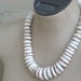 Vertebrae White Chunky Heishi Disk Necklace Hand Knotted Turquoise