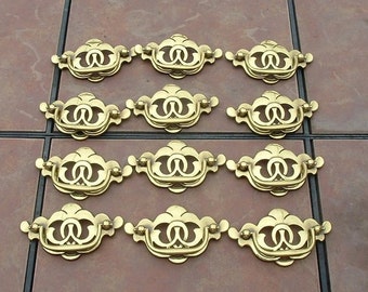 Set of 12 Solid Brass Drawer Handles
