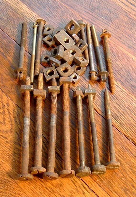 Vintage Bed Bolts and Nuts