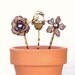 Woodland Hair Pins Fairy Flower Garden -Metal Bobby Bird Purple Rose Dogwood Brass Pastel Patina Nature