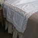 Antique Lace Pillow Sheet, Vintage Bedding, Lace Pillow Cover,Tucks and Wide Hand Made Lace, Antique Pure White, Table Scarf, Dresser Scarf