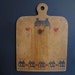 1970s Kitchen Cutting Board, Country House Screen Printed, Stencil Pattern House and Heart, Country Kitchen