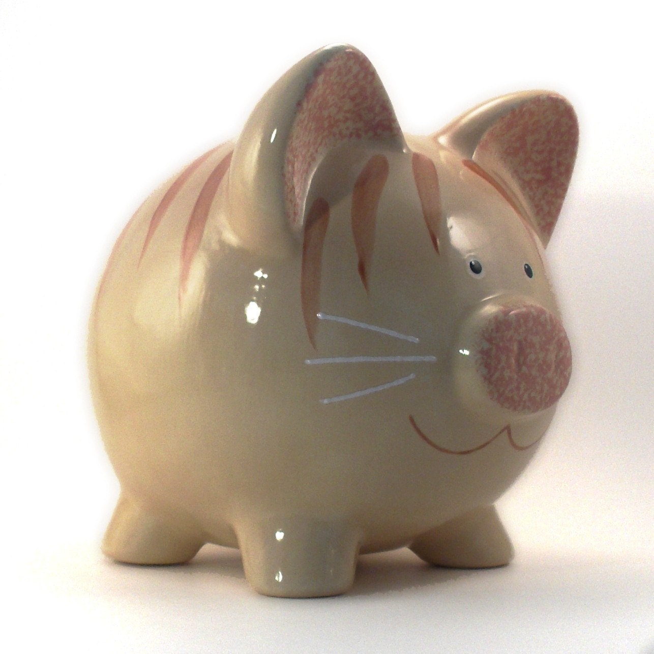 Ceramic Kitty Cat  Piggy  Bank  Personalized FREE