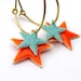 Shooting Stars - Bright Orange, SeaFoam and Gold