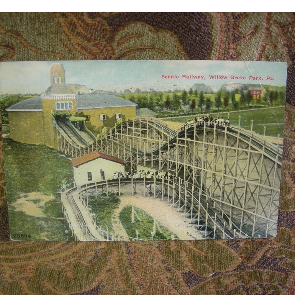 VINTAGE POSTCARD WILLOW GROVE PARK AMUSEMENT PARK WILLOW