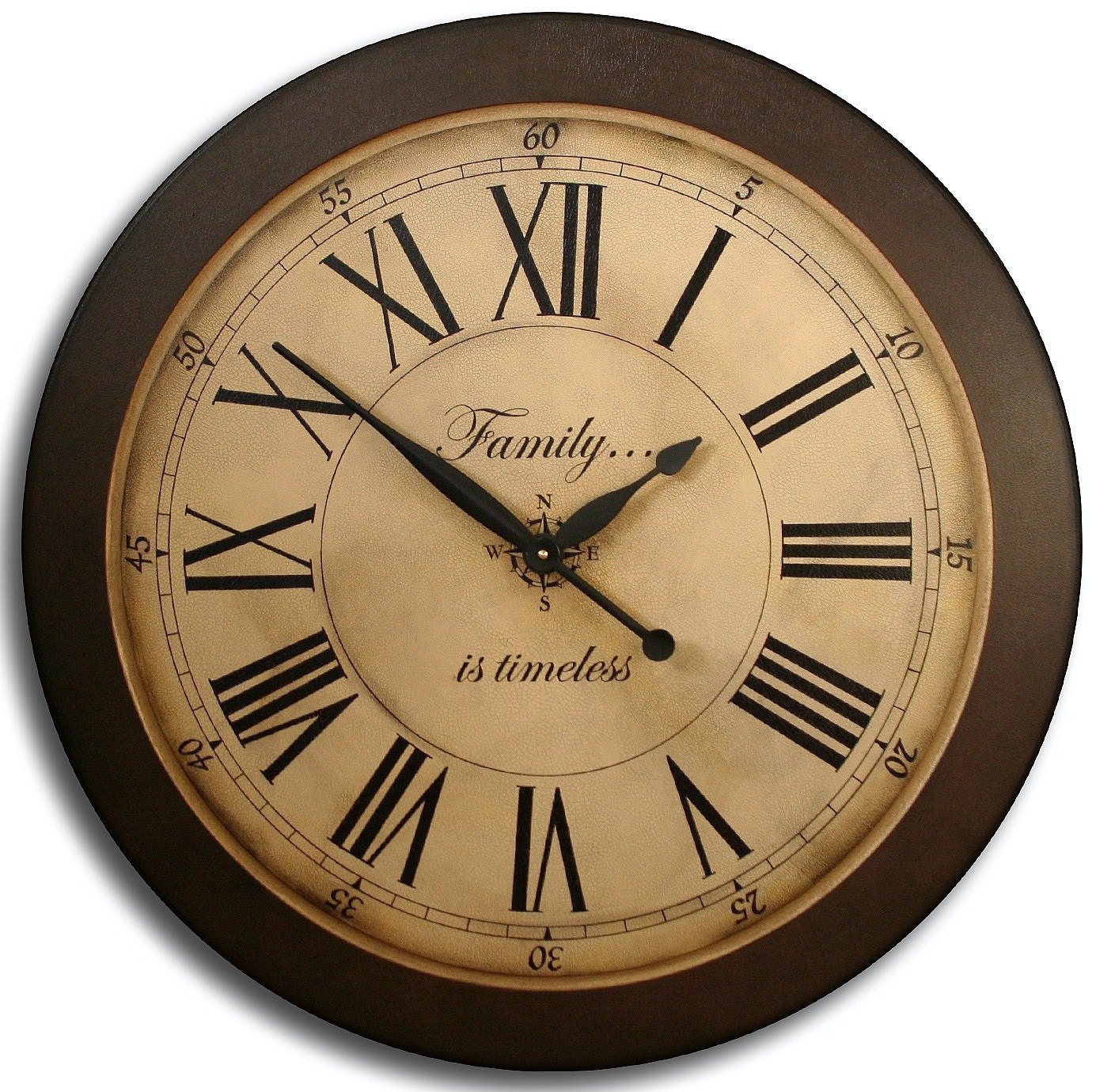 Large Wall Clock 24in Antique Style LOFT TAN By TheClockHouse