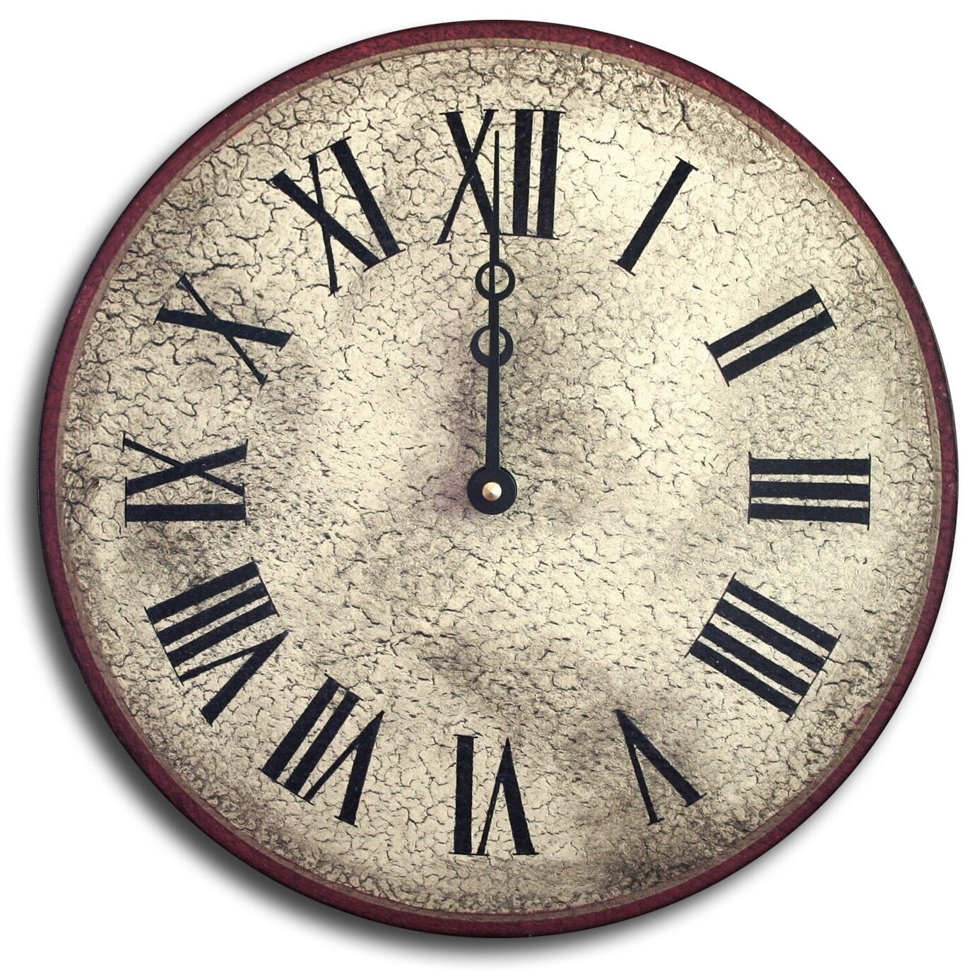 12in Antique Style Big Wall Clock Rustic Art Style