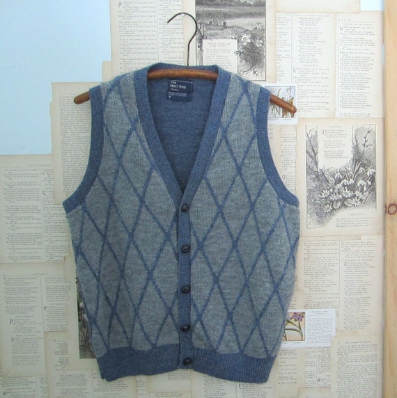 Men's Vintage Sweater Vest by JCPenney M Argyle Style