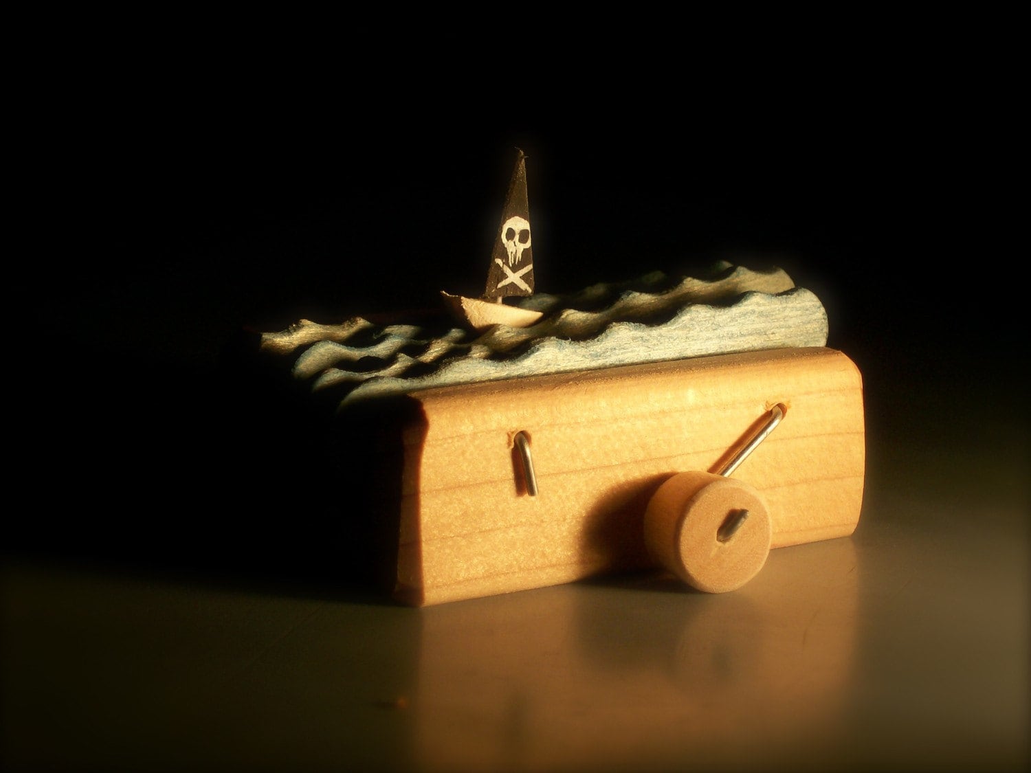 pirate ship wooden automata