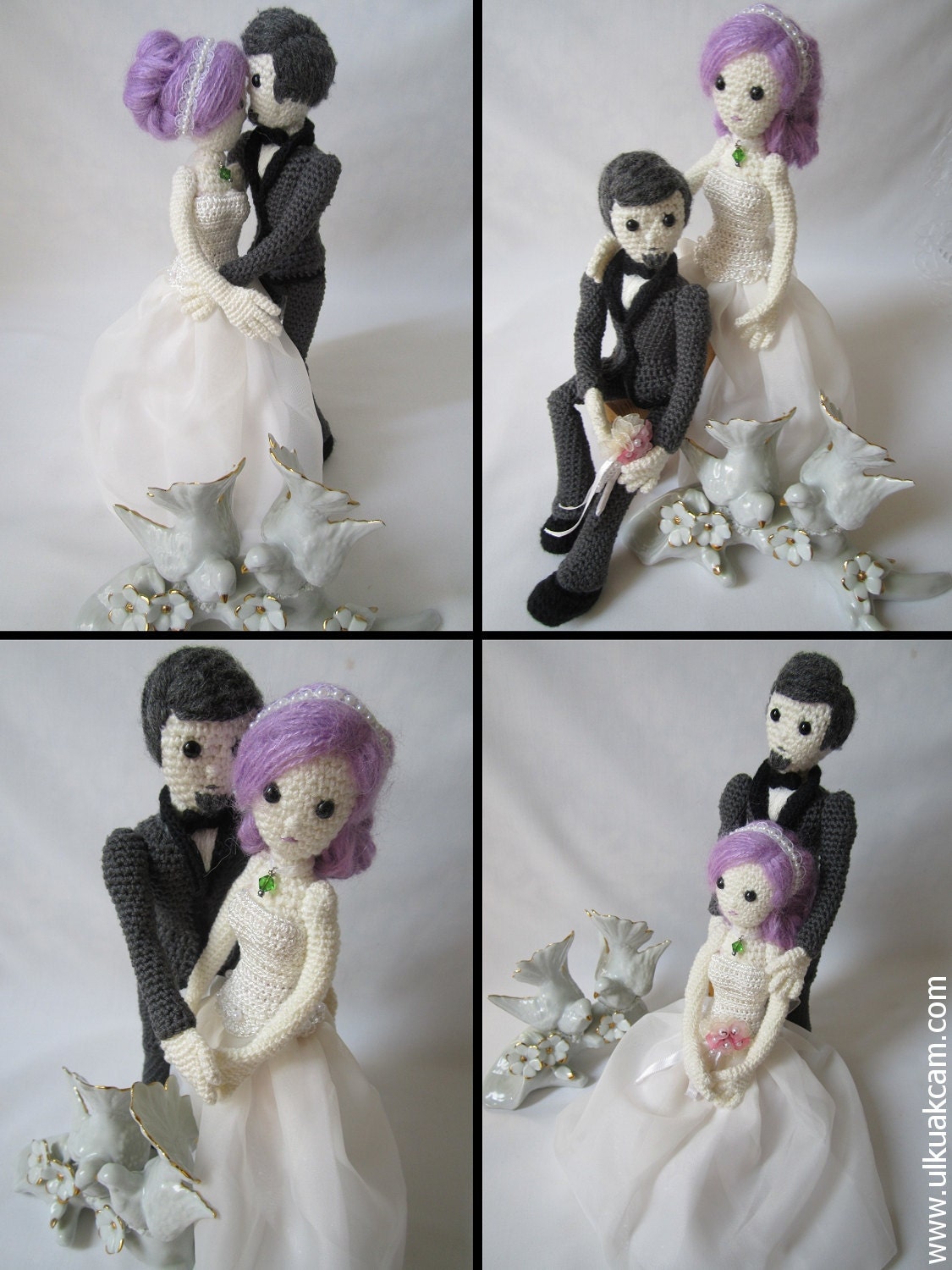 Amigurumi 5 ways jointed Wedding Dolls Pattern by Denizmum on Etsy