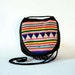 Brightest Bolivian Neon Rainbow Wool Woven Stripes & Triangle Strata South American Drawstring Cross Body Pouch Mini Purse